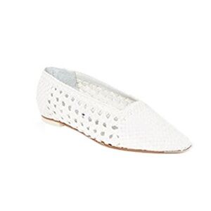 Miista White Woven Flats